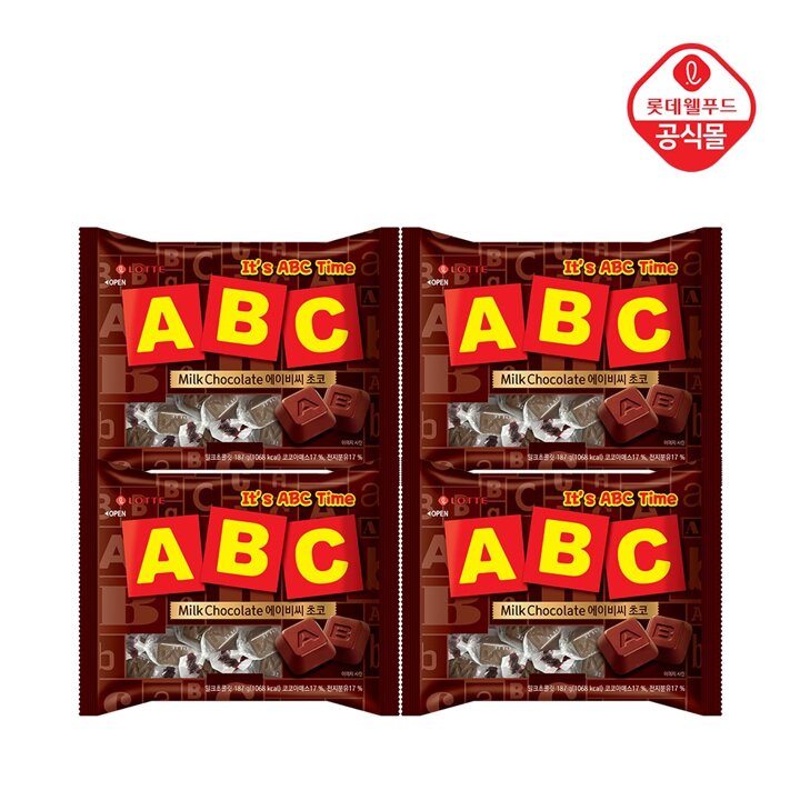 ABC초콜릿 187g x 4개세트