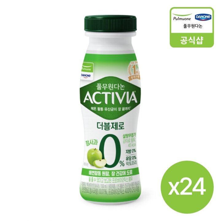 [풀무원다논] 액티비아 더블제로 청사과 (150mlX24개)