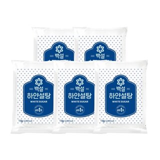 CJ제일제당 백설 하얀설탕 1kg x5개