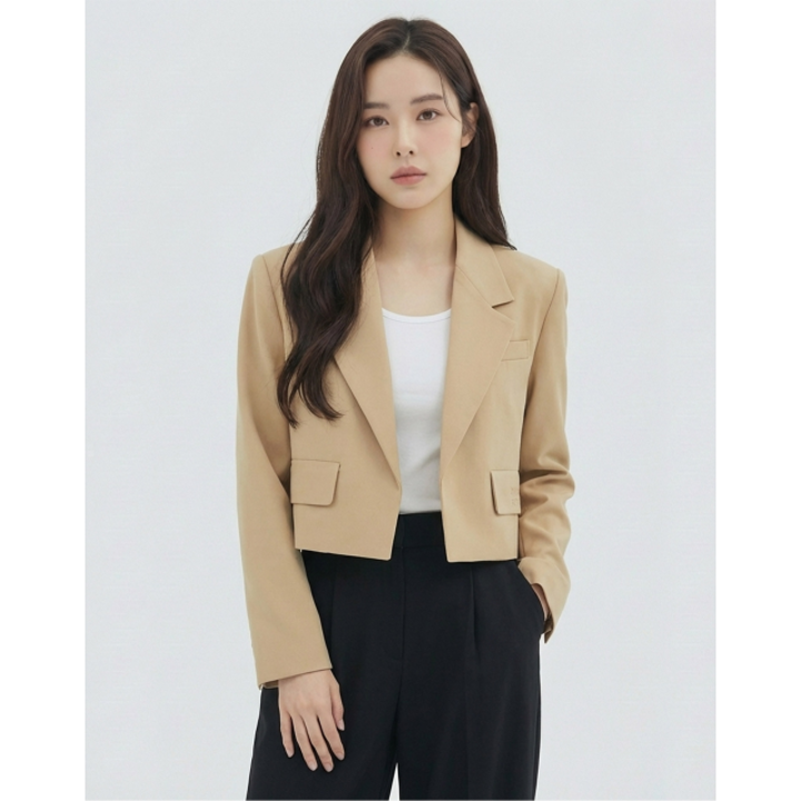 [반에이크] 포켓레터링 크롭자켓_VB33JKUD02Z
