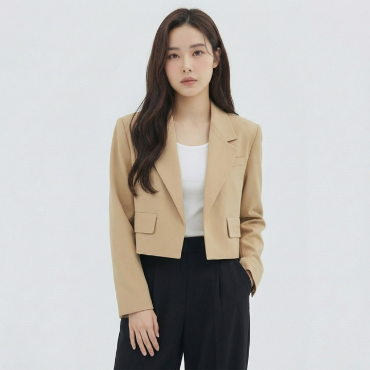[반에이크] 포켓레터링 크롭자켓_VB33JKUD02Z