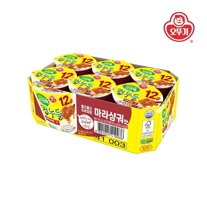 [오뚜기] 고단백컵누들 마라샹궈맛 컵(41gx6)