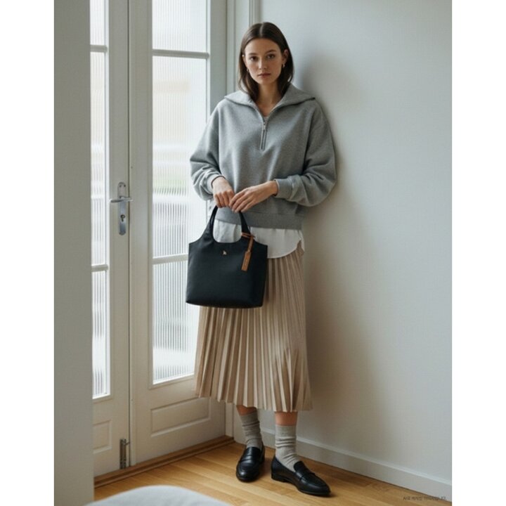 헤지스 액세서리 여성 [TAG가 158000원] 블랙 단색 나일론 토트백 (WIBA5F714BK)