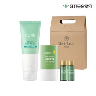 [김정문알로에] 베스트 알로에 쿨링 자외선 케어 세트(수딩젤+쿨링 선스틱+기초미니세트 추가증정)