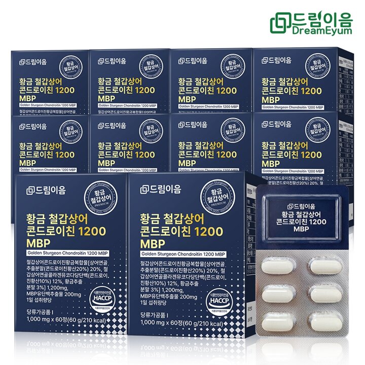 드림이음 황금 철갑상어 콘드로이친 1200 MBP 6형 철갑상어연골 10개월분