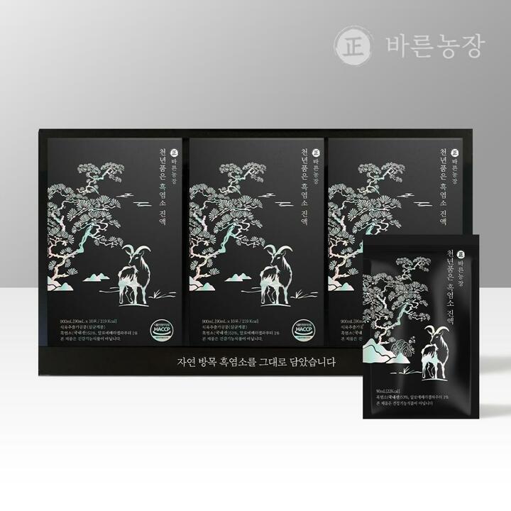 바른농장 자연방목 고함량 흑염소진액 천년 품은 원물 흑염소즙 효능 임산부 30포, 1개