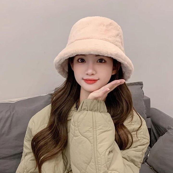 방한벙거지여자겨울부드러운털버킷햇모자