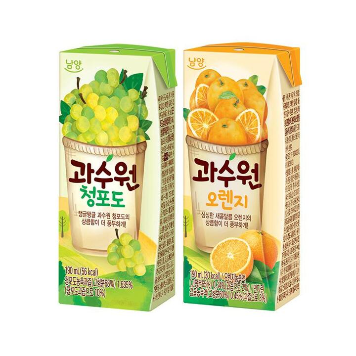 과수원 청포도 190ml x 24개 + 오렌지 190ml x 24개