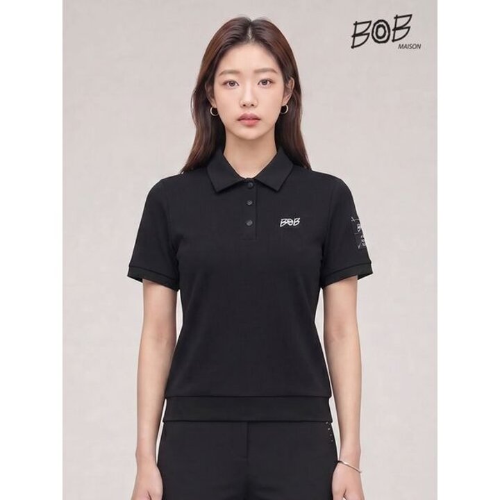 [하프클럽/비오비]여성 베이직 퍼포먼스 카라티셔츠 블랙 BOW52PKHBK