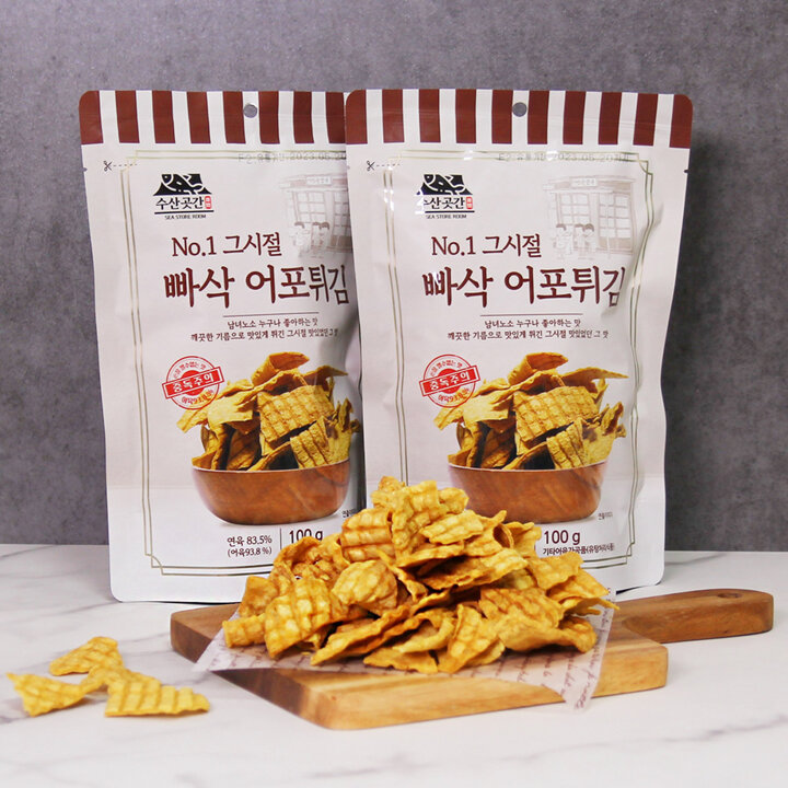 [수산곳간] 높은 어육함량 그시절 추억의 맛 빠삭 어포튀김 100g, 5봉