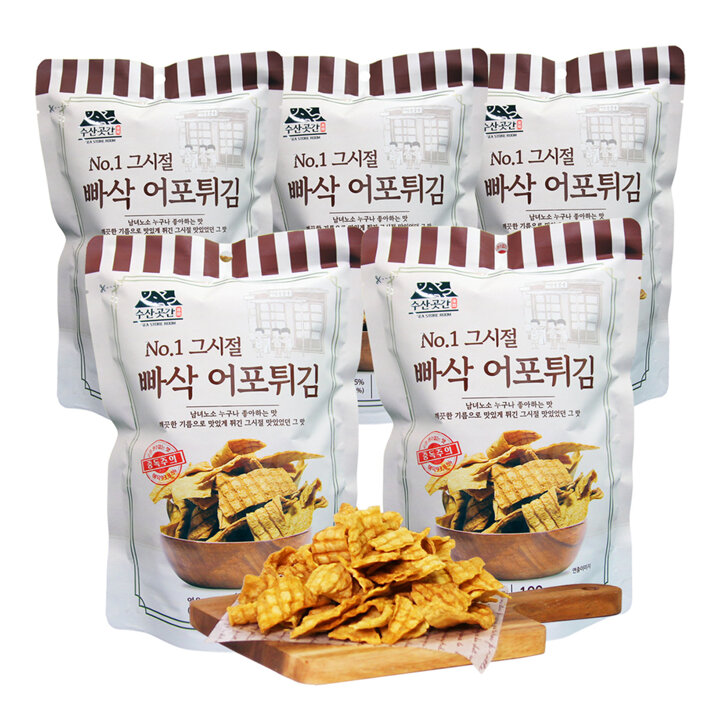 [수산곳간] 높은 어육함량 그시절 추억의 맛 빠삭 어포튀김 100g, 5봉