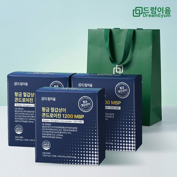 드림이음 황금 철갑상어 콘드로이친 1200 MBP 6형 철갑상어연골 선물세트 3세트 12개월분