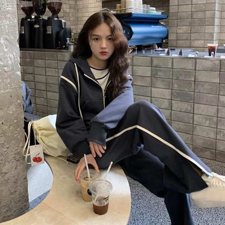해피여성트레이닝세트후드집업절개밴운동복
