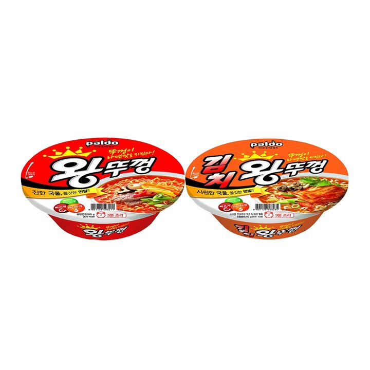 팔도 컵라면 왕뚜껑X6개+김치왕뚜껑X6개