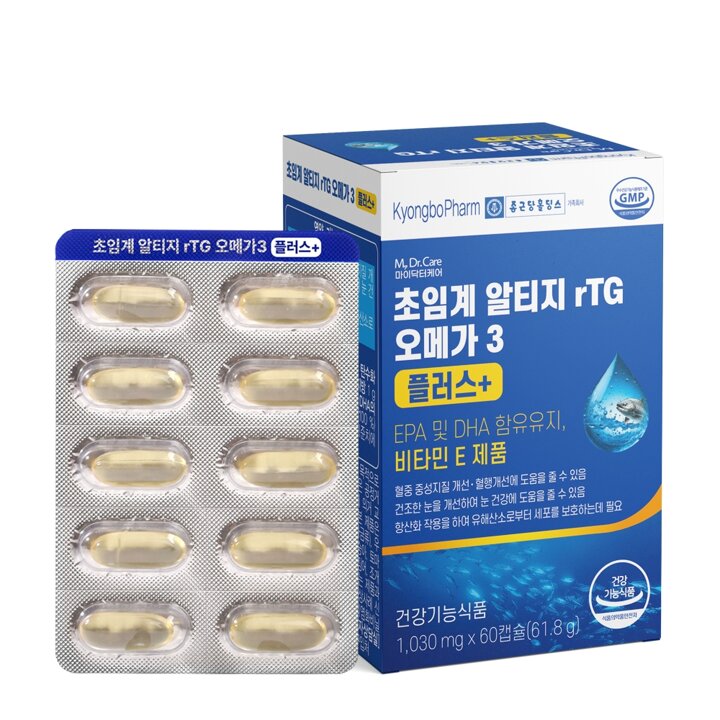 경보제약 초임계 알티지 오메가3 플러스 60캡슐 x 3박스 (6개월분)
