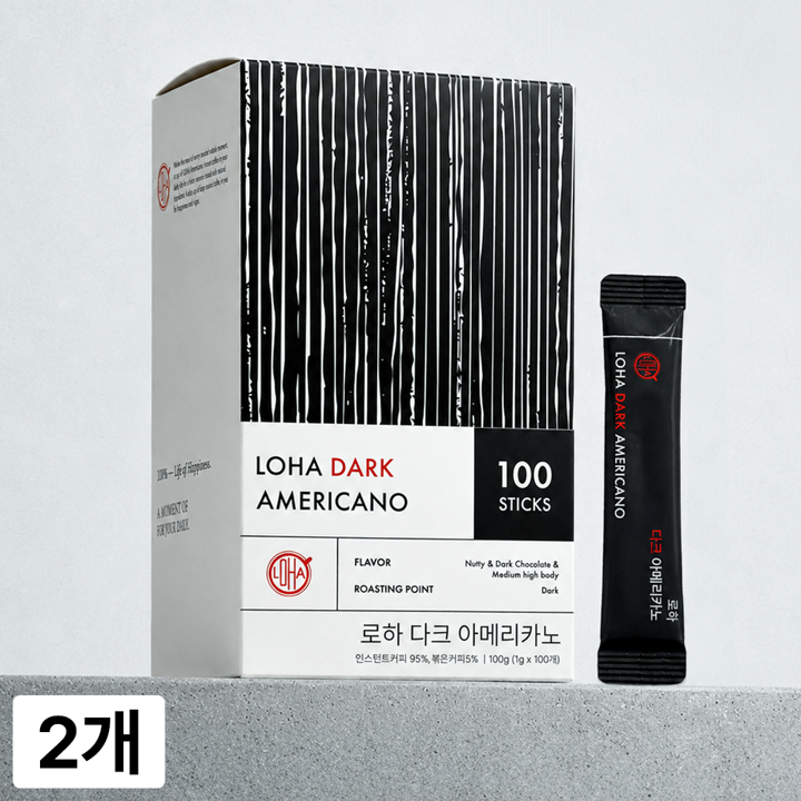 (G)로하 다크 아메리카노 스틱커피 100T x 2개