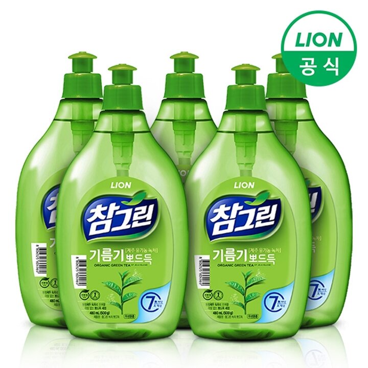 참그린 주방세제 500g 용기형 5개 기름기 제거 과일 채소 세척