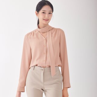 [ZISHEN] 배색 레터링 셔츠 LFWSO902_PE
