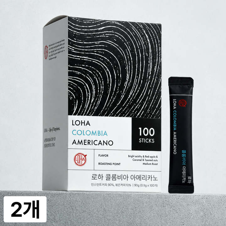 (G)로하 콜롬비아 아메리카노 스틱커피 100T x 2개
