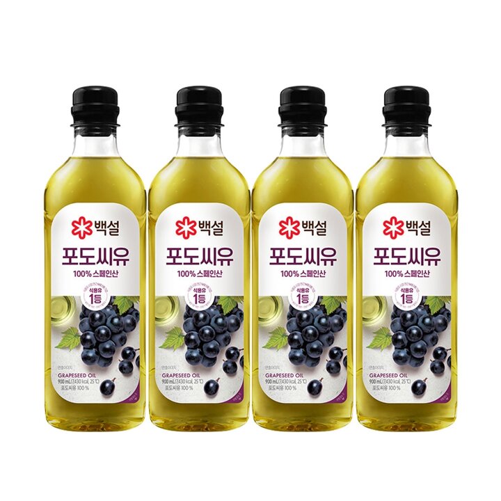 CJ 백설 포도씨유 900ml x4개