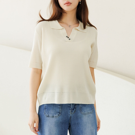 (100size)버핀카라반팔니트 KNF3007
