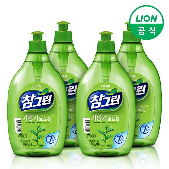 참그린 주방세제 500g 용기형 4개 기름기 제거 과일 채소 세척