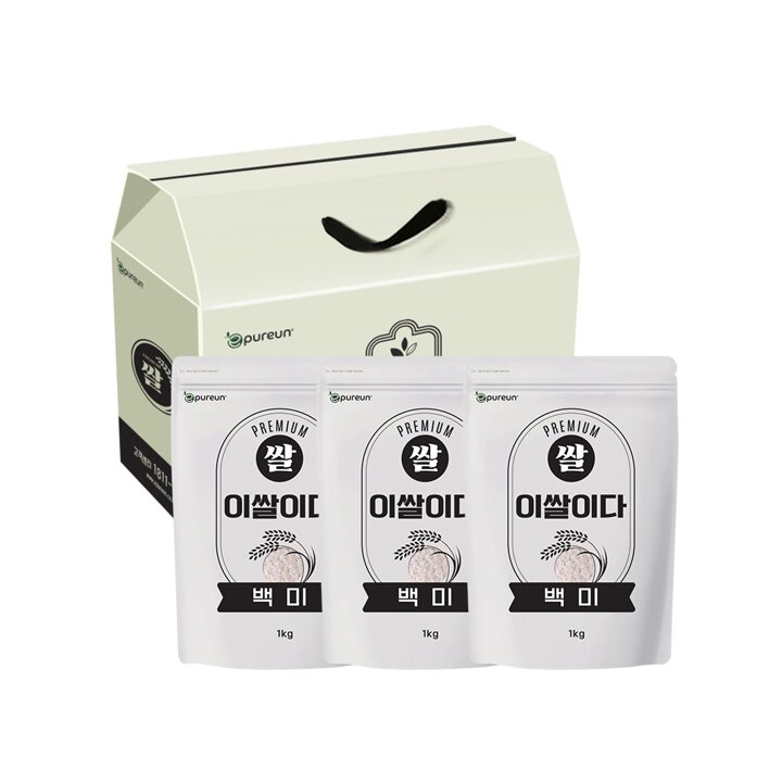 [이쌀이다] 백미 선물세트 1kg X 3개