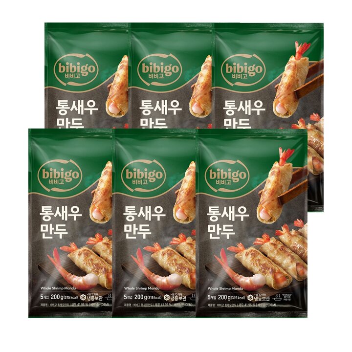 CJ 비비고 통새우만두 200g x 6개