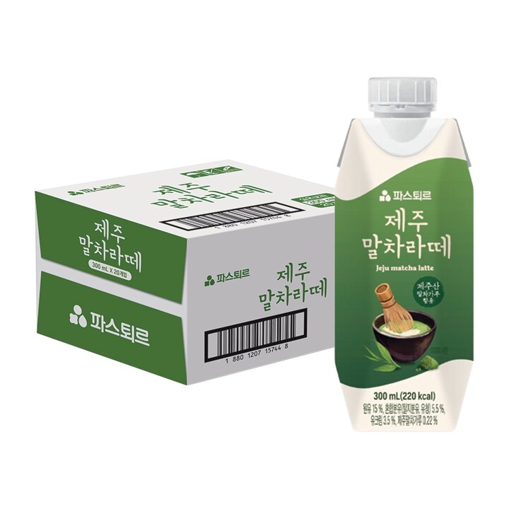 파스퇴르 제주말차라떼300ml X20개 (1박스)