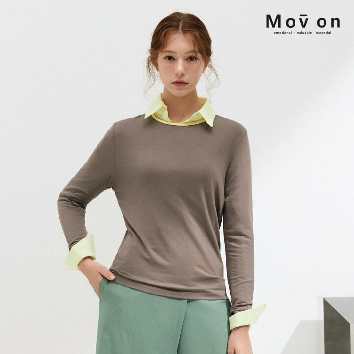 모브온 26SS 실키 모달 배색 티블라우스 4종 (26년 봄 한정판!)