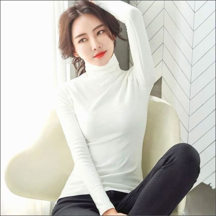 티셔츠 겨울 3컬러 여자 터틀넥 목폴라 이너티 기모안감