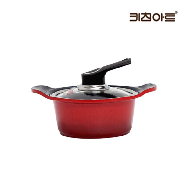 키친아트 리빙온 S100G 세라믹코팅 통주물 양수냄비 16cm
