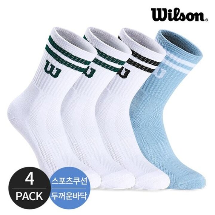 윌슨 여성 스포츠 쿠션 넥 투링글 크루삭스 4P MX[31986049]