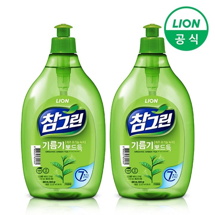 참그린 주방세제 500g 용기형 2개 기름기 제거 과일 채소 세척