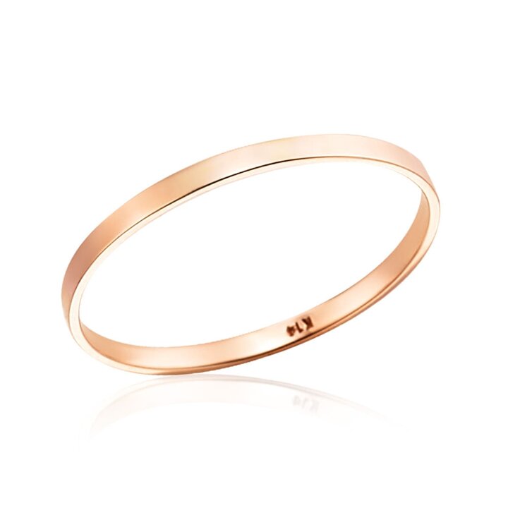 [비앤비골드] 14K 1.2mm 민자 열손가락 레이어드 평반지 NPR32692