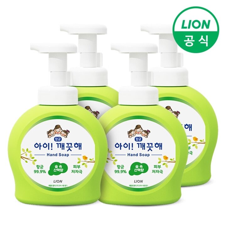 아이깨끗해 핸드워시 손세정제 숲속산책 용기 490ml 4개