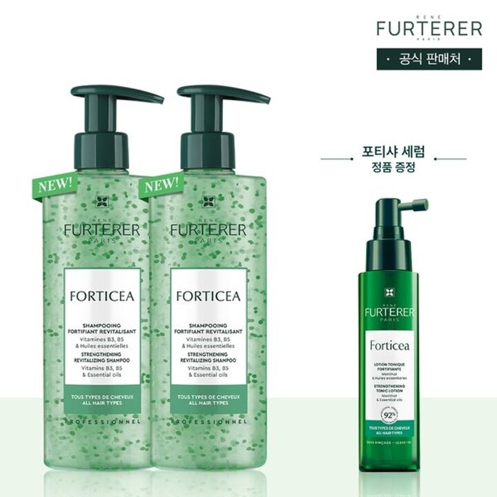 (신세계강남점)포티샤 슈퍼볼륨 샴푸 500ml 듀오(+포티샤 세럼 100ml)
