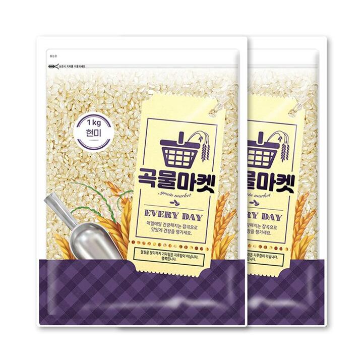 [더프레시] 곡물마켓 국내산 현미 1kg x 2