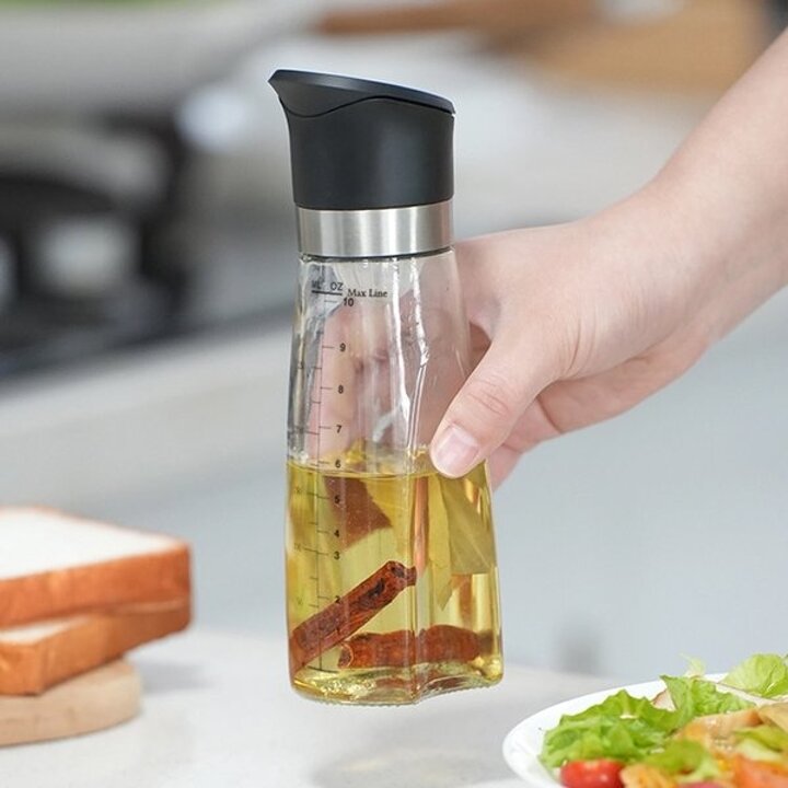 시노글라스 피사오일병 320ml 2P 블랙 양념병 기름병 소스통 양념통 유리오일병 오일용기