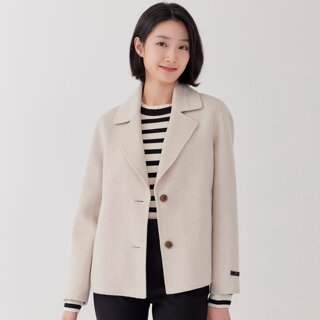 [지센] (2컬러) 울 혼방 핸드메이드 숏 자켓 LFJKP102