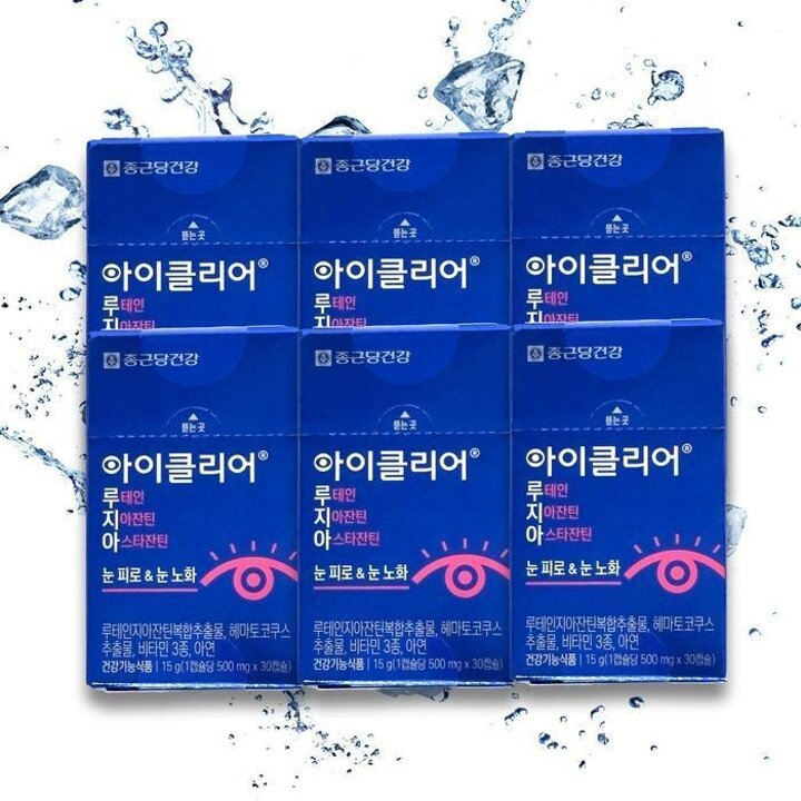 [종근당] 종근당 아이클리어 루테인 지아잔틴 아스타잔틴 식물성 눈 영양제 30캡슐 X 6  TB (30680670)