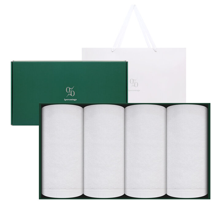 1퍼센테이지 화이트빈 200g 40수 코마사 타올 4P 선물세트