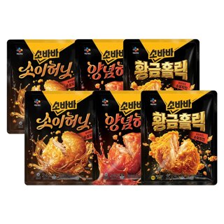 CJ제일제당 고메 소바바 순살치킨  240g x6개 (소이허니 2개 + 양념 2개 + 황홀순살 2개)
