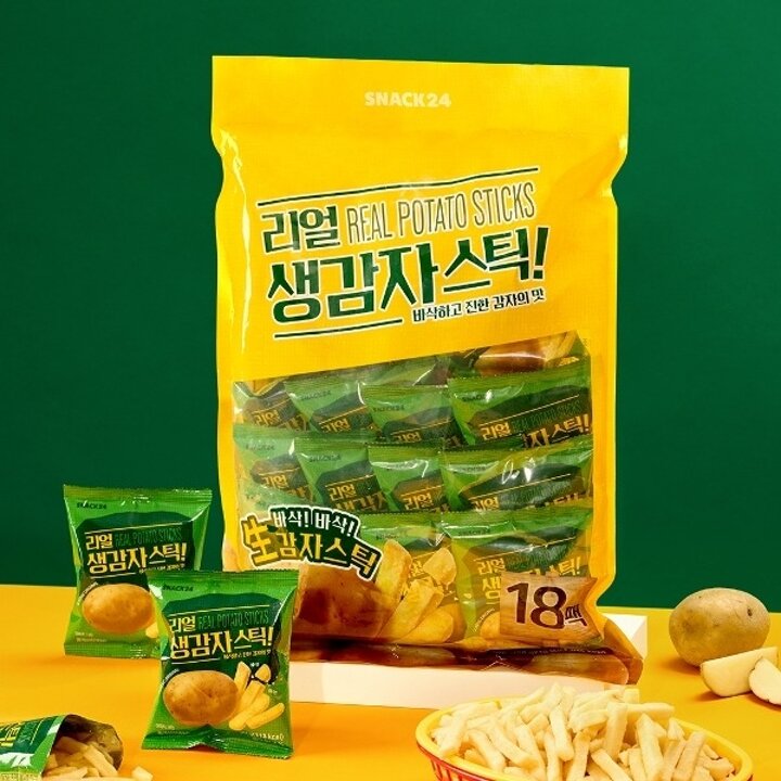 스낵24 리얼생감자스틱 포테이토스낵 대용량 과자 감자 360g 2개22666613681249
