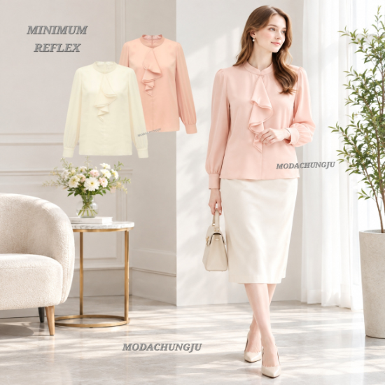 MD 러플 디테일 블라우스 MD MMZCAWB8180IVCJ