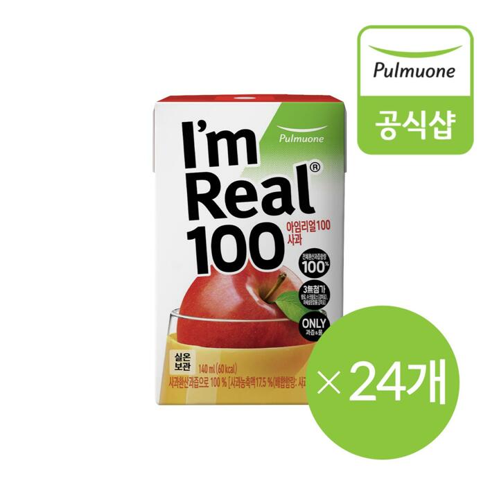 풀무원 아임리얼100 사과 140ml 24팩