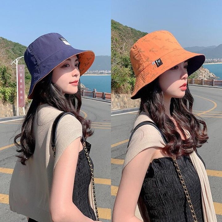 여성사계절양면모자레터링2IN1데일리버킷햇