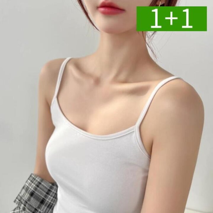 아트박스/오엠티 1+1 여자끈나시 민소매 여름 이너 기본 여성 면나시티