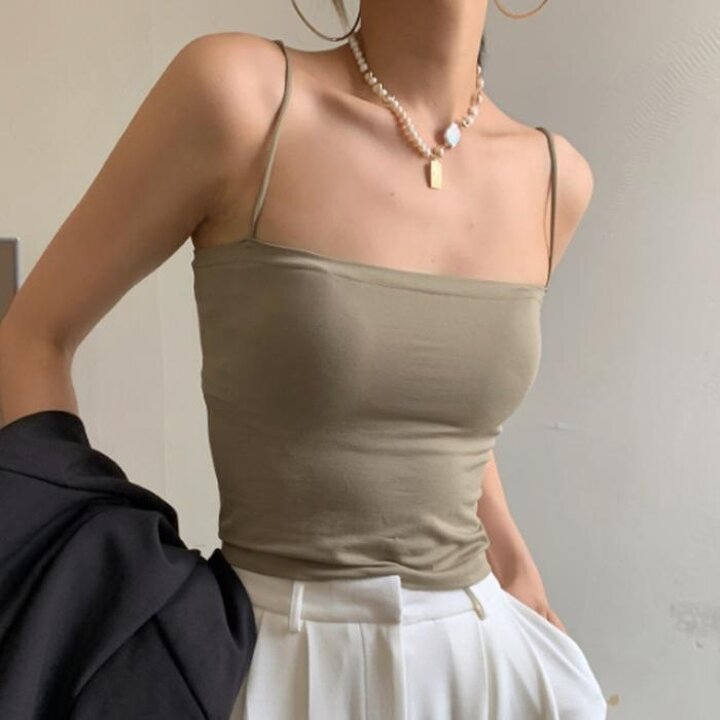 CWTN1806패드내장쿨썸머투브탑여성탱크탑여성끈나시