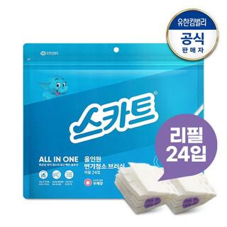 스카트 올인원 변기청소브러쉬 리필용 세제 24개 부케향
